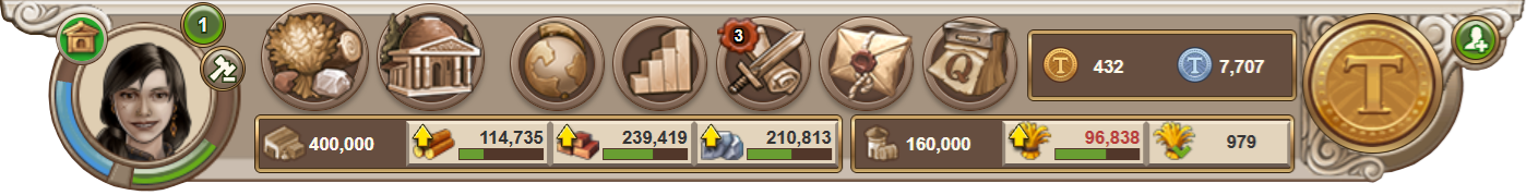 Travian game interface